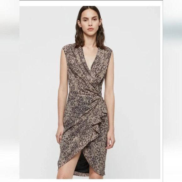 NWT || ALL SAINTS || Cancity Patch dress, camel brown - Picture 2 of 11